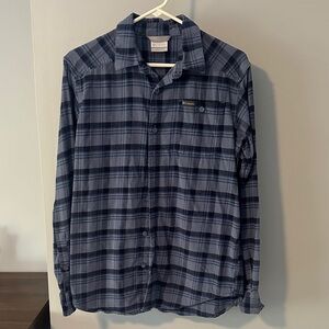 Columbia Men's Navy Checkered Flannel Shirt Small